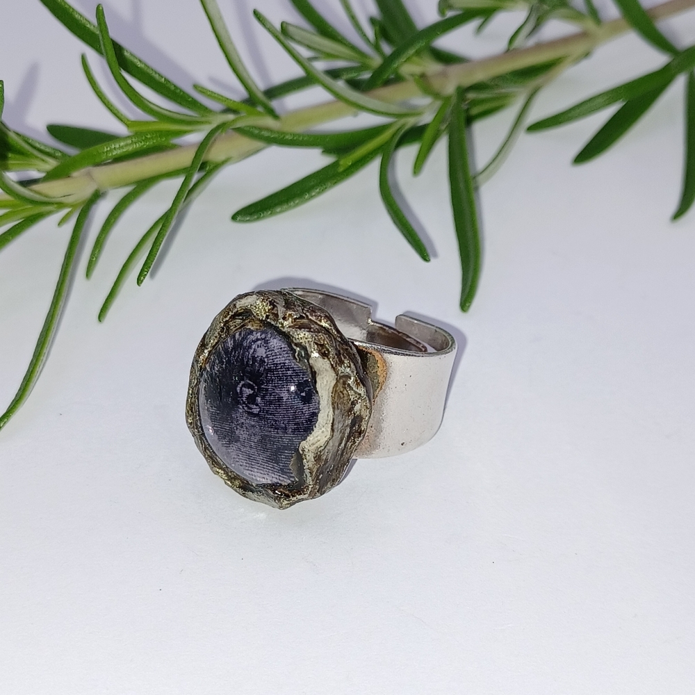 Glass Cabochon Portrait Ring